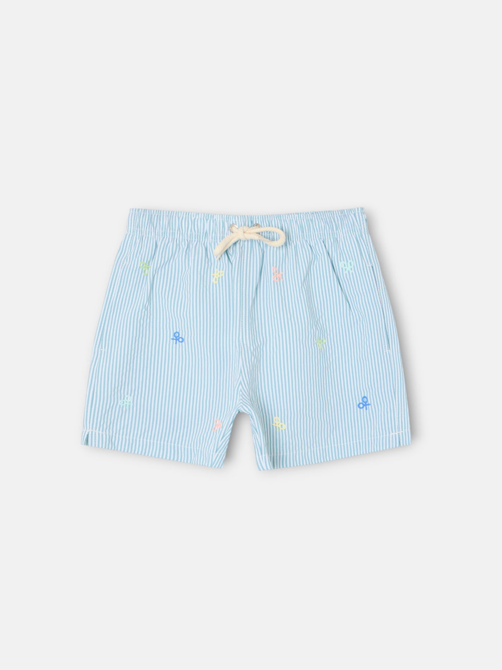 Kids swimsuit with green multi-racket stripes