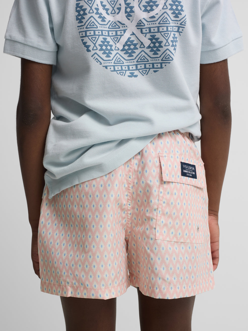 Bañador kids mini rombos coral