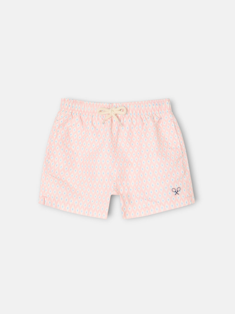 Fato de banho criança mini losangos coral