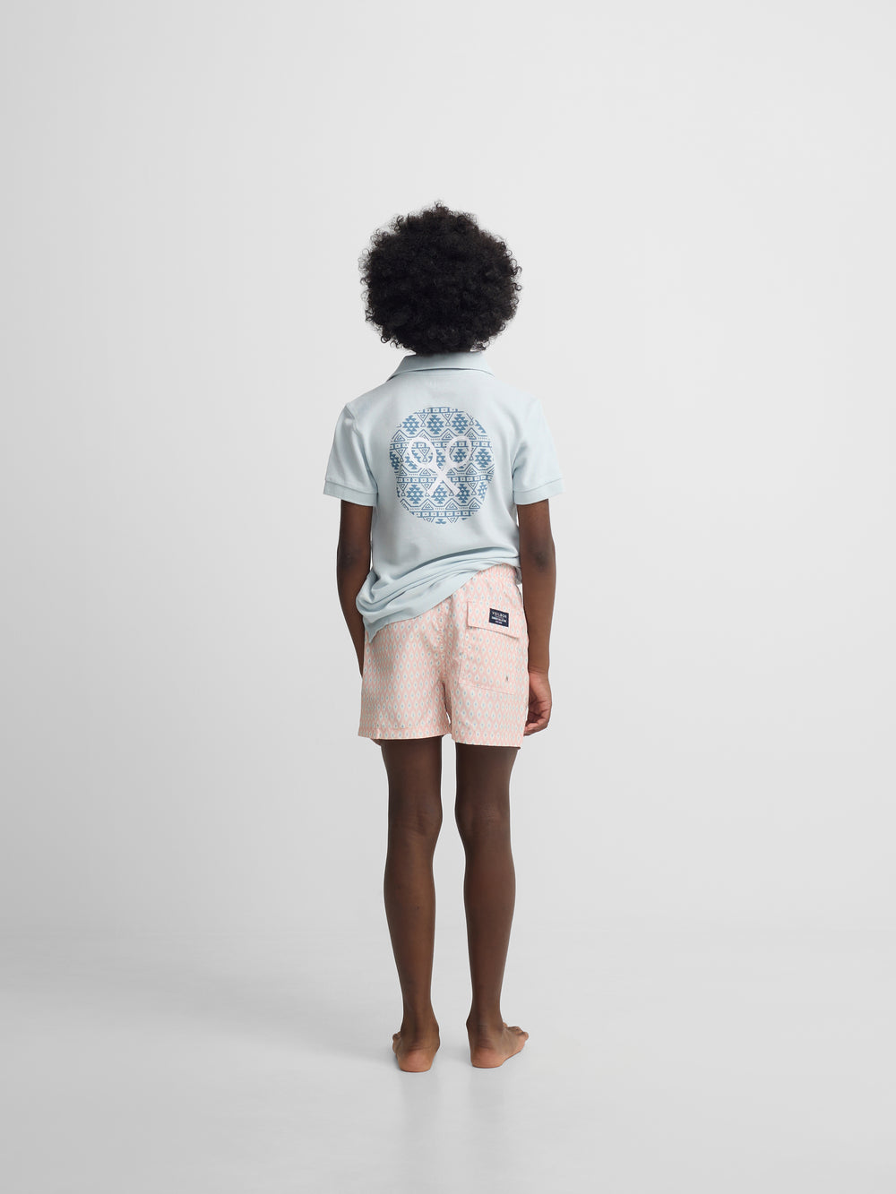 Bañador kids mini rombos coral