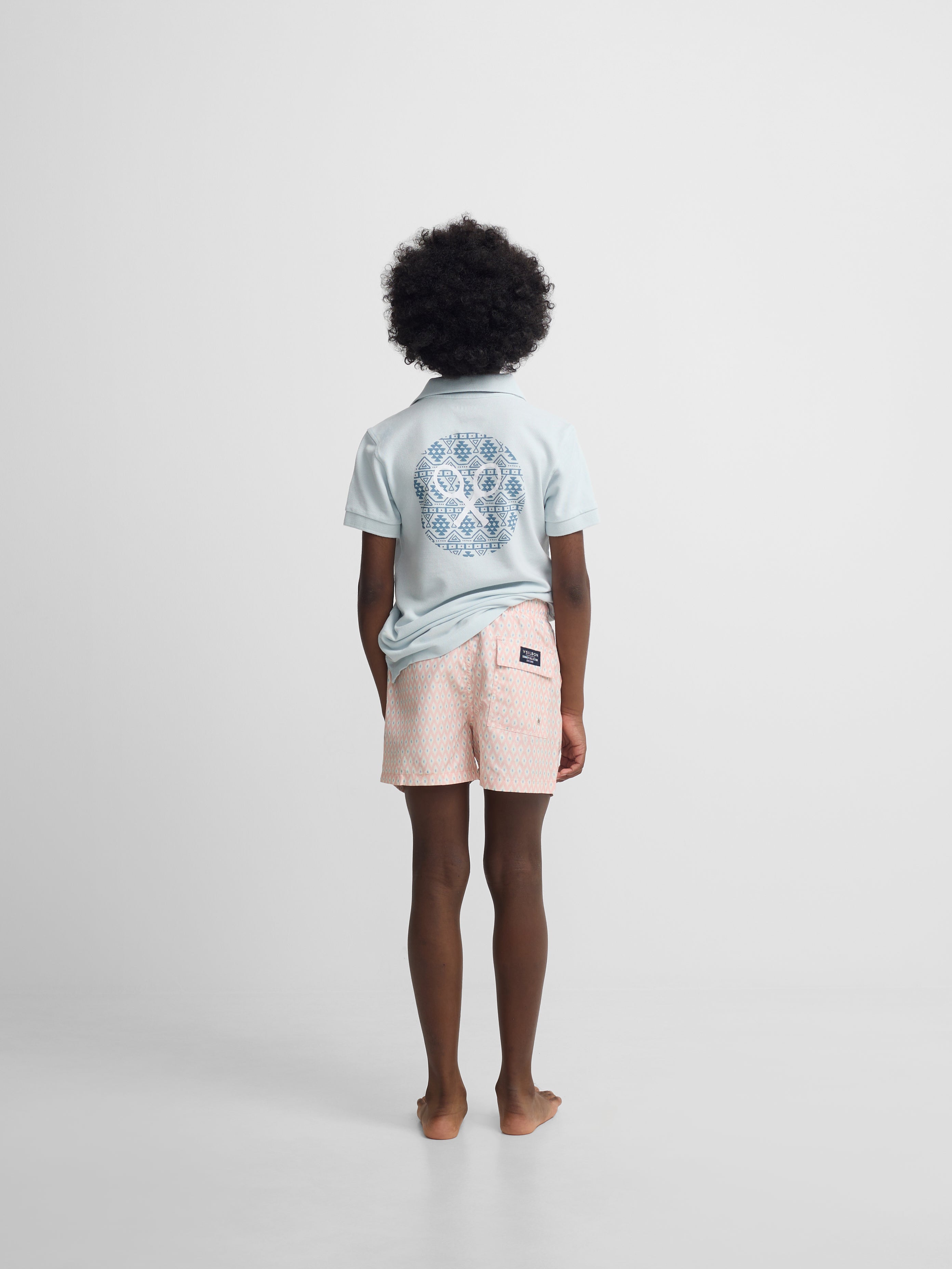 Fato de banho criança mini losangos coral