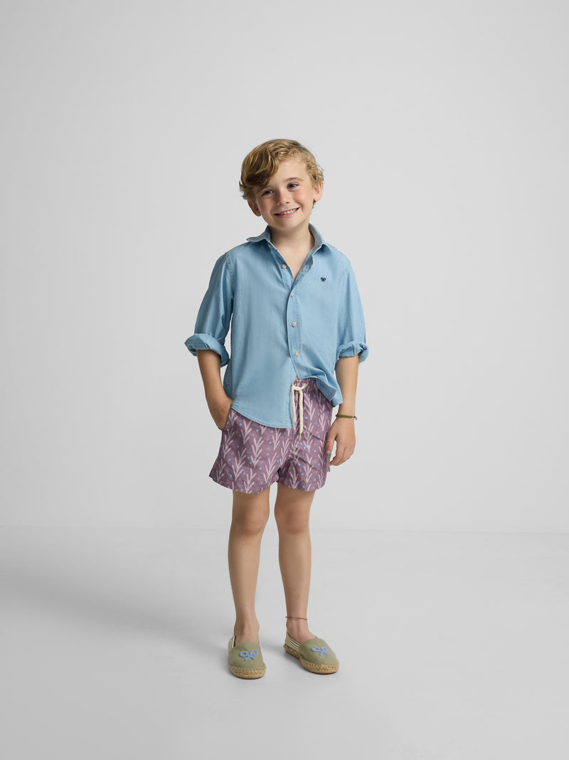 Bañador kids style puntos burdeos