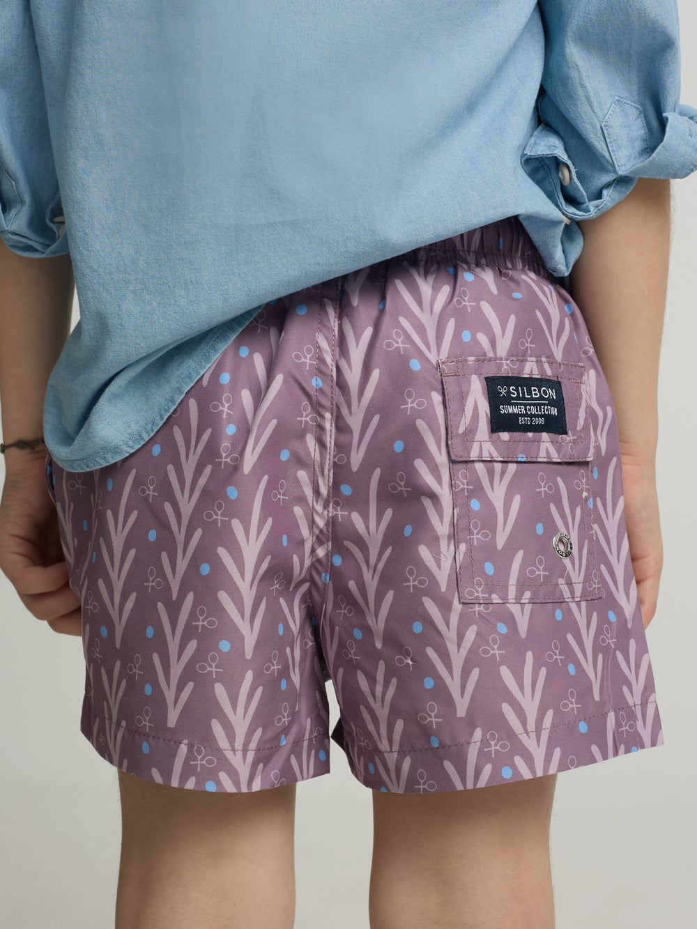 Bañador kids style puntos burdeos