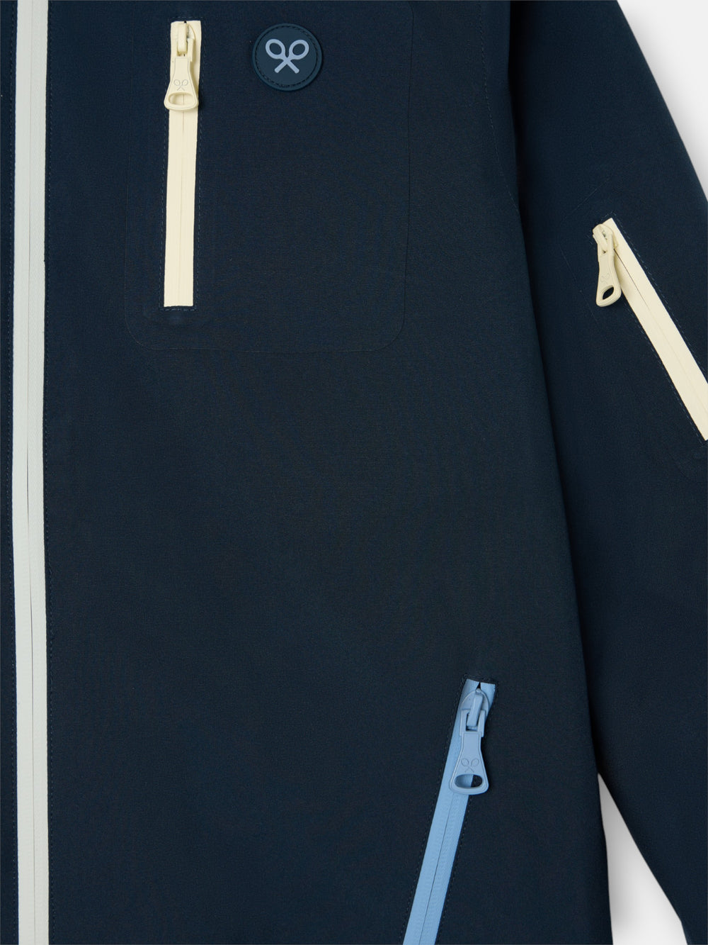 Kids windbreaker with multicolored zipper navy blue