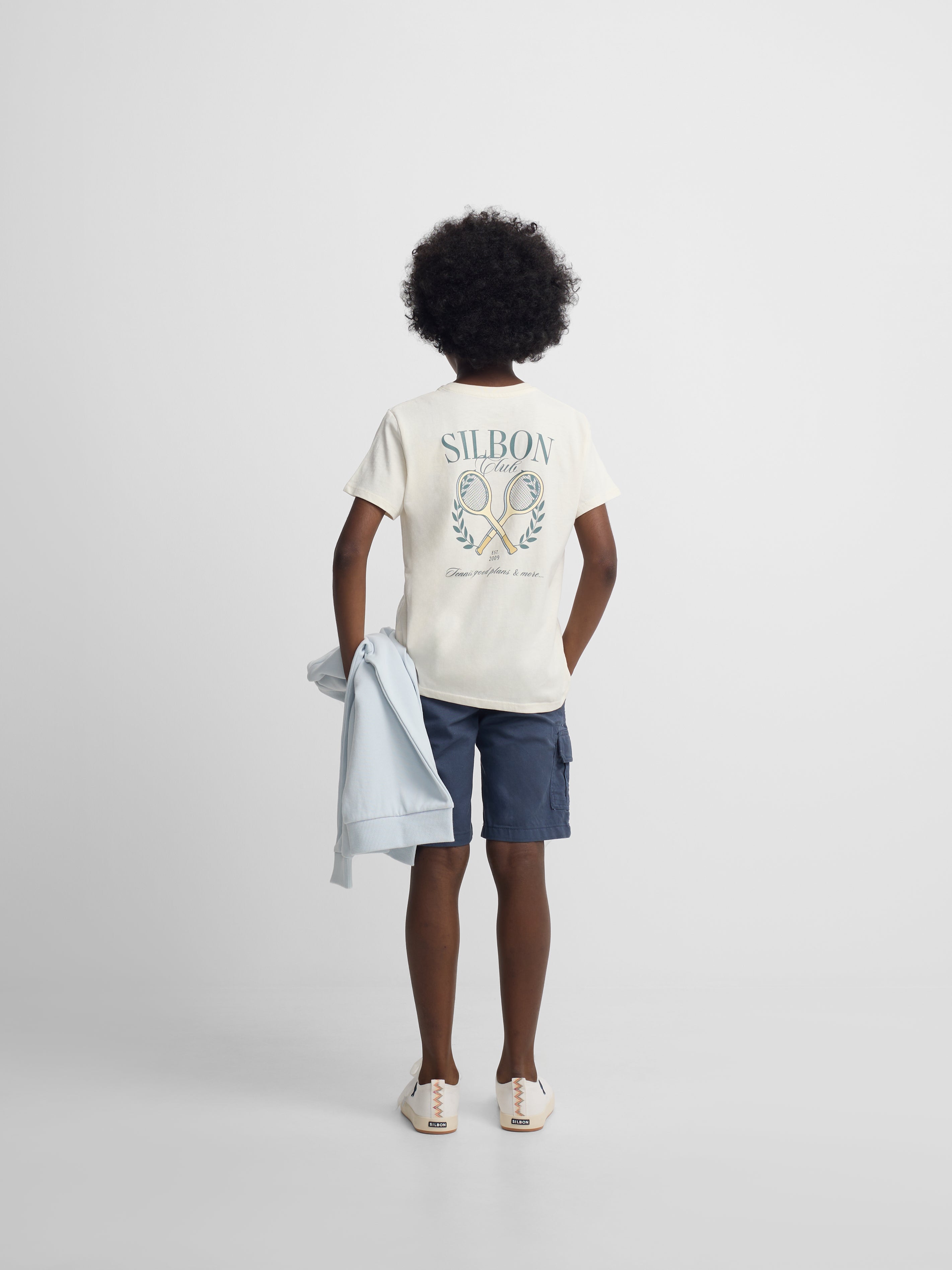 T-shirt blanc pour enfants Silbon Club