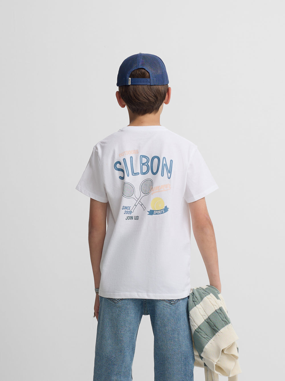 T-shirt blanc de sport d'été pour enfants