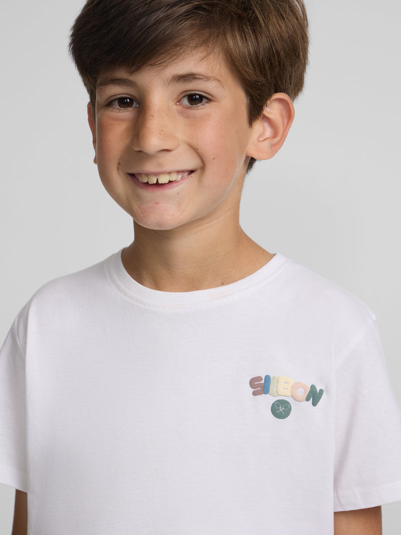 Camiseta kids happy blanco
