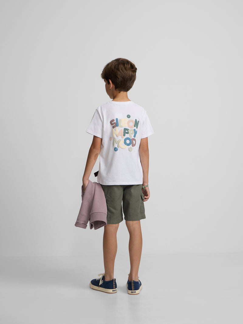 Camiseta kids happy blanco