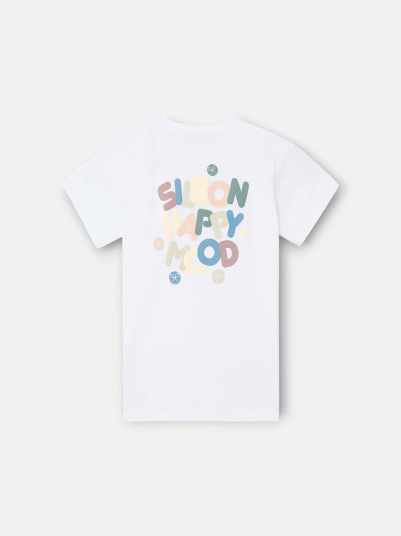 Camiseta kids happy blanco