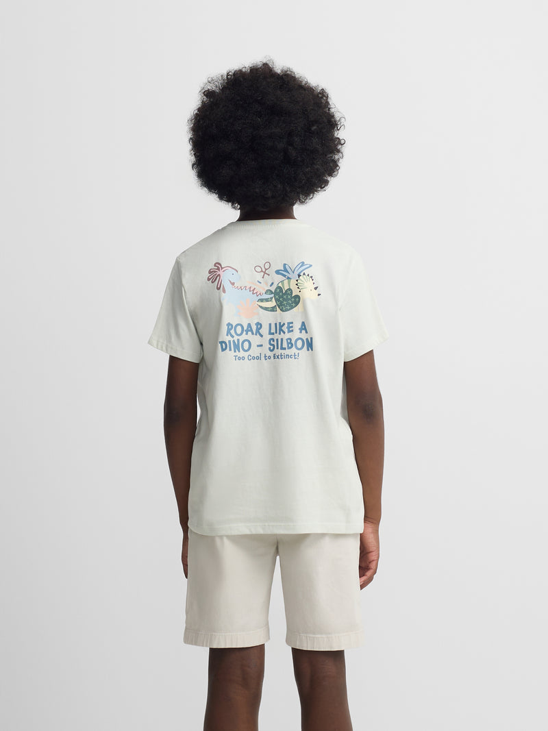 Camiseta kids dino verde claro