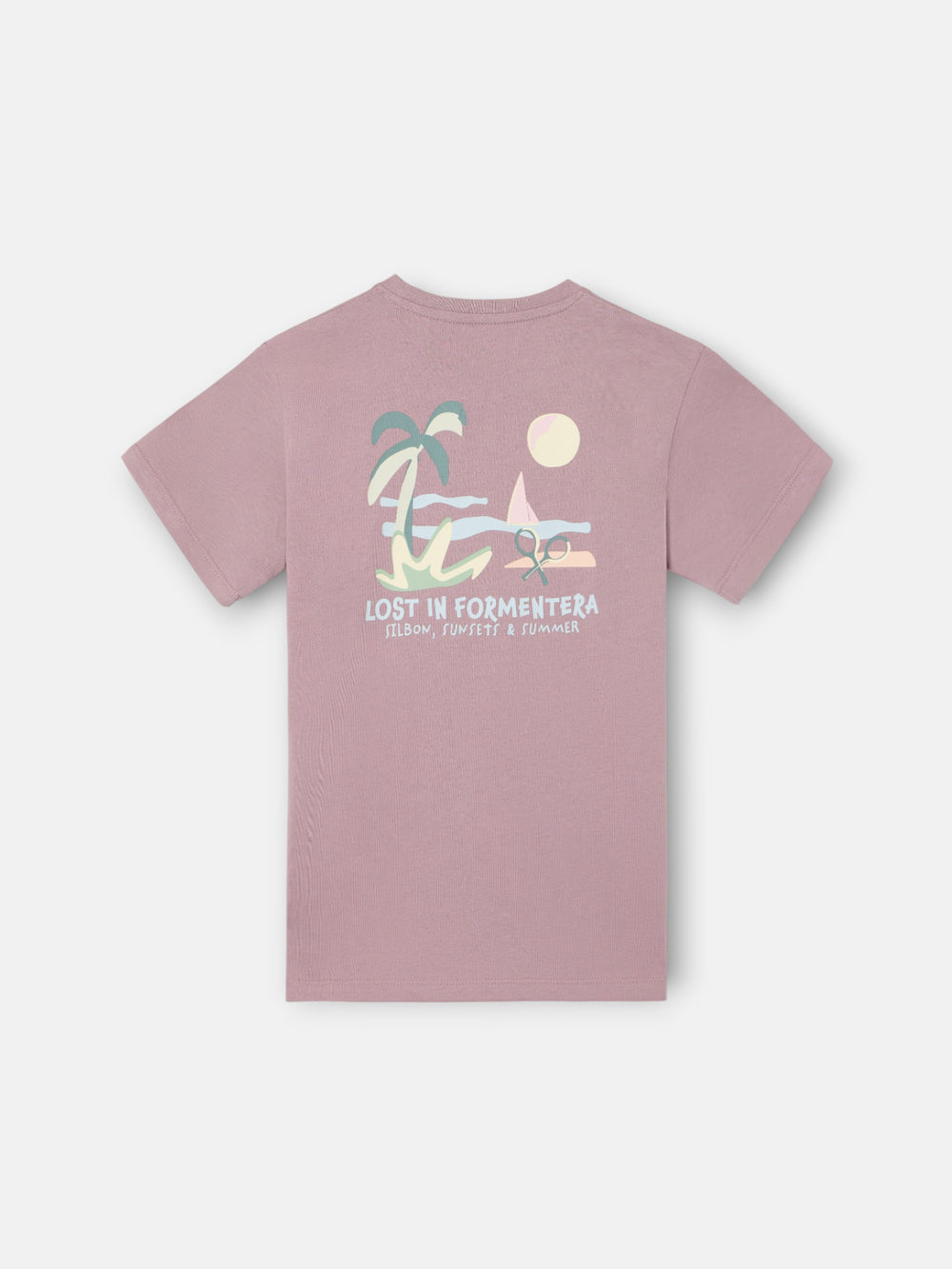 Silbon Formentera kids' burgundy t-shirt