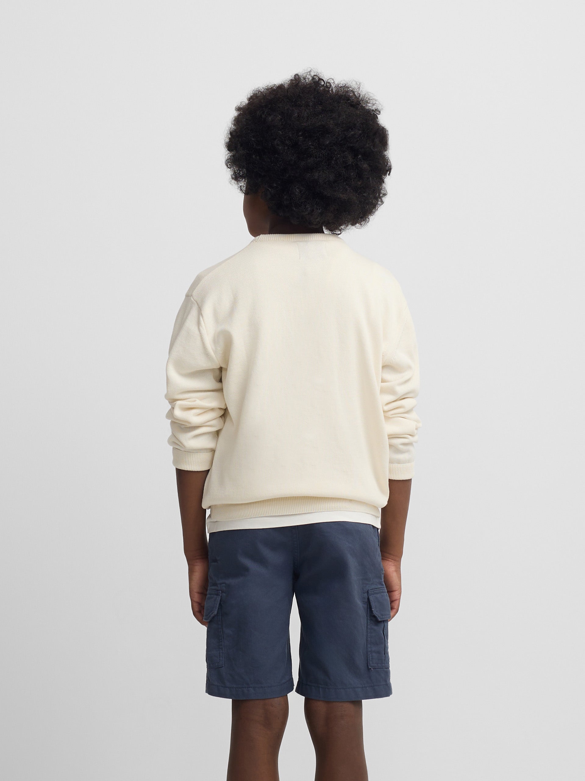 Pull enfant lettres couleurs crème