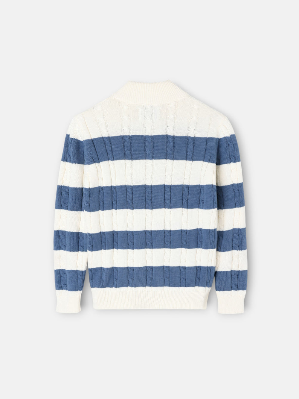 Camisola criança meia-fecho risca azul