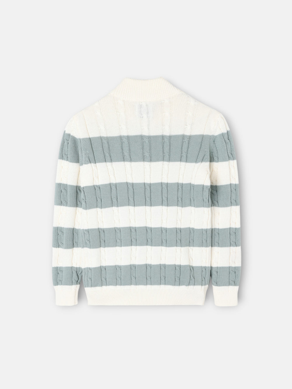 Camisola criança meia fecho risca verde médio