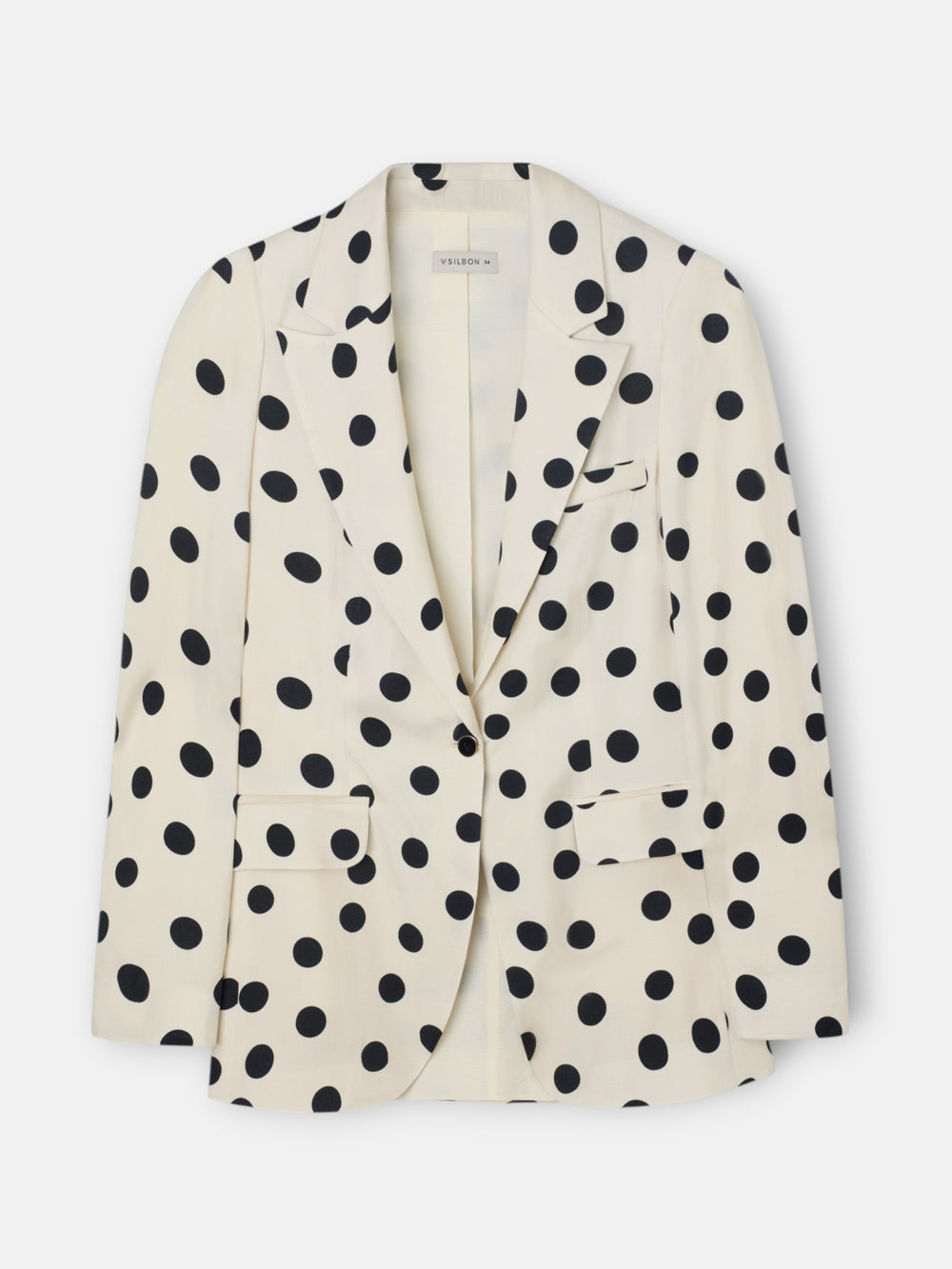 Black polka dot lapel blazer