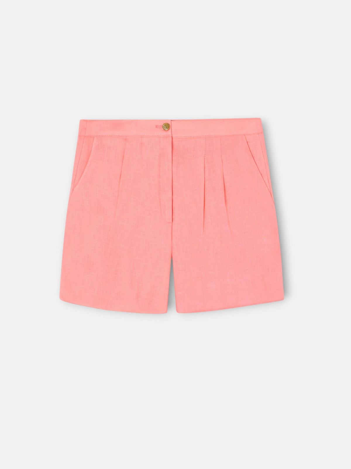Bermuda fille lin corail