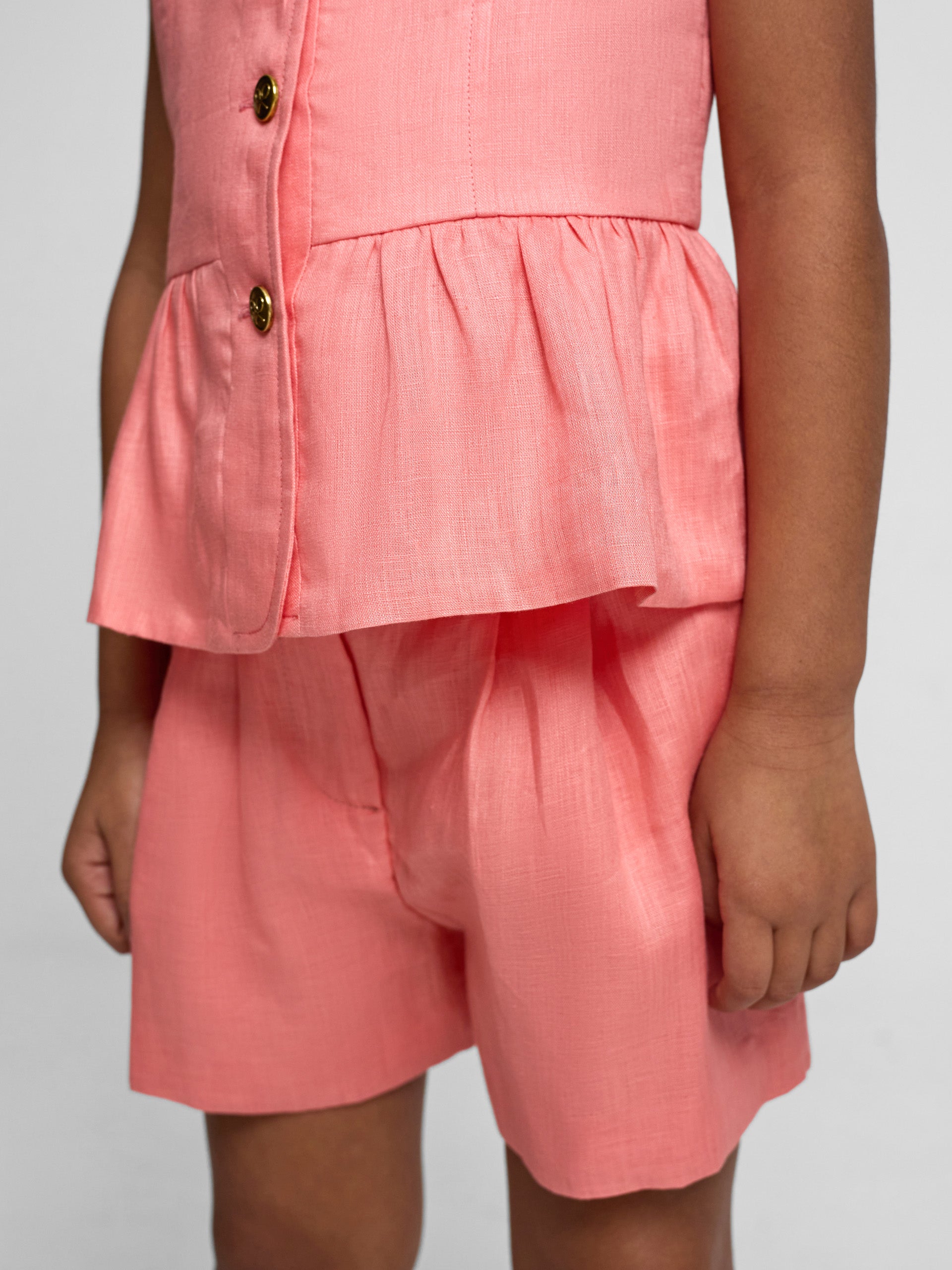 Bermuda de menina linho coral