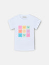 T-shirt girl raquetes smile branca