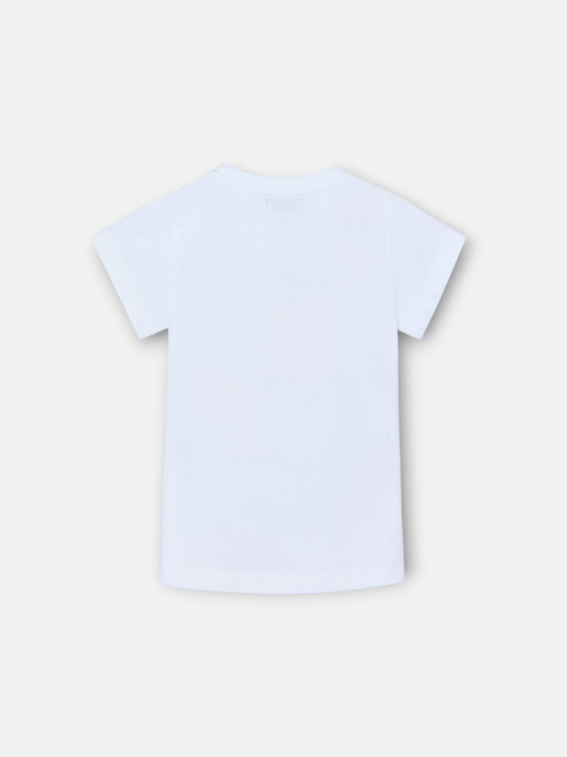 Girl's white smile rackets t-shirt