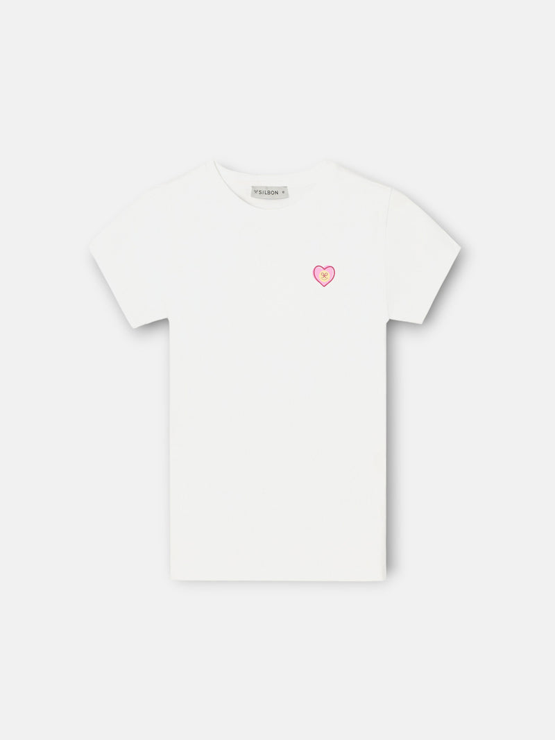 T-shirt girl silbon love branca