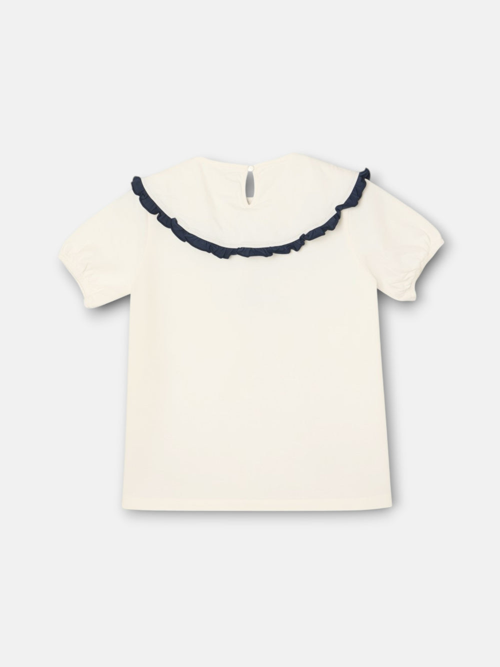 Camiseta girl cuello bobo manga corta blanca