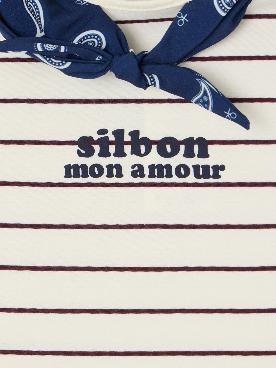 T-shirt menina aplique silbon bandana azul