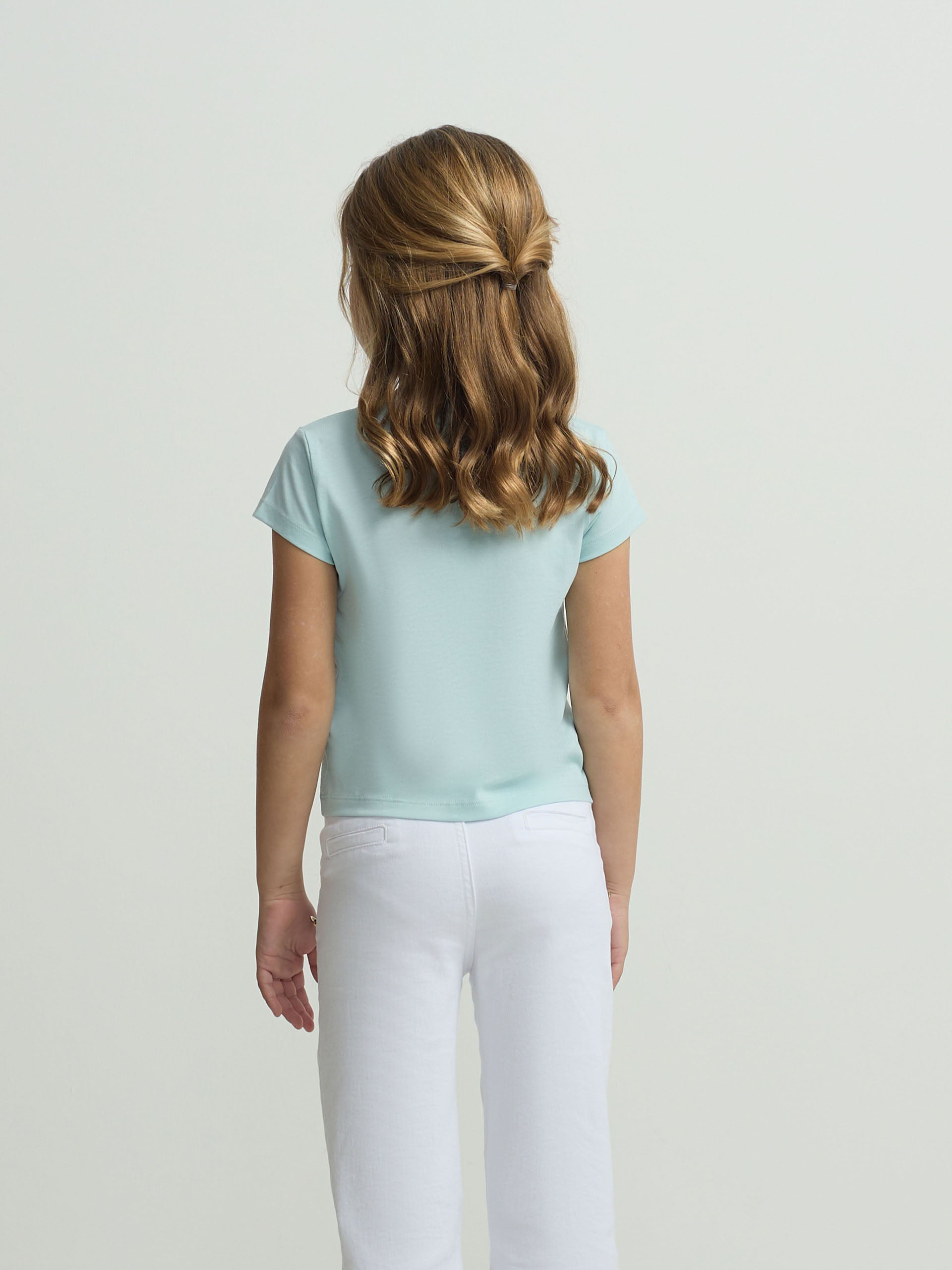 T-shirt menina raquetes multicolor azul