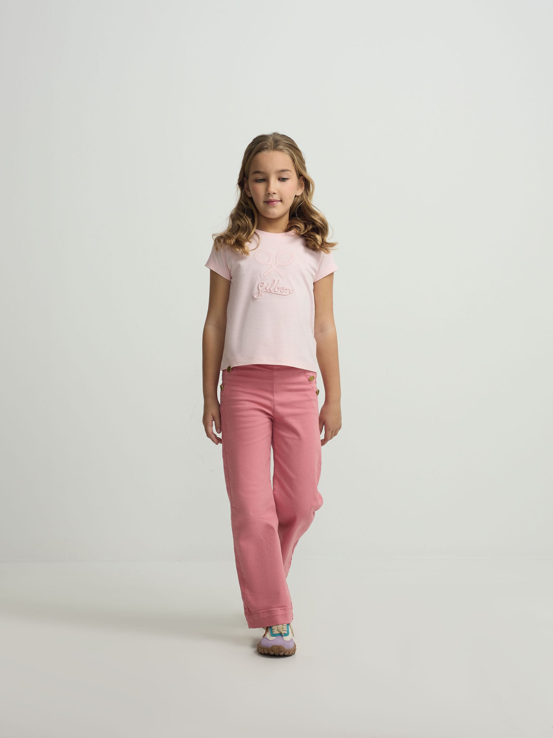T-shirt rose classique pour fille
