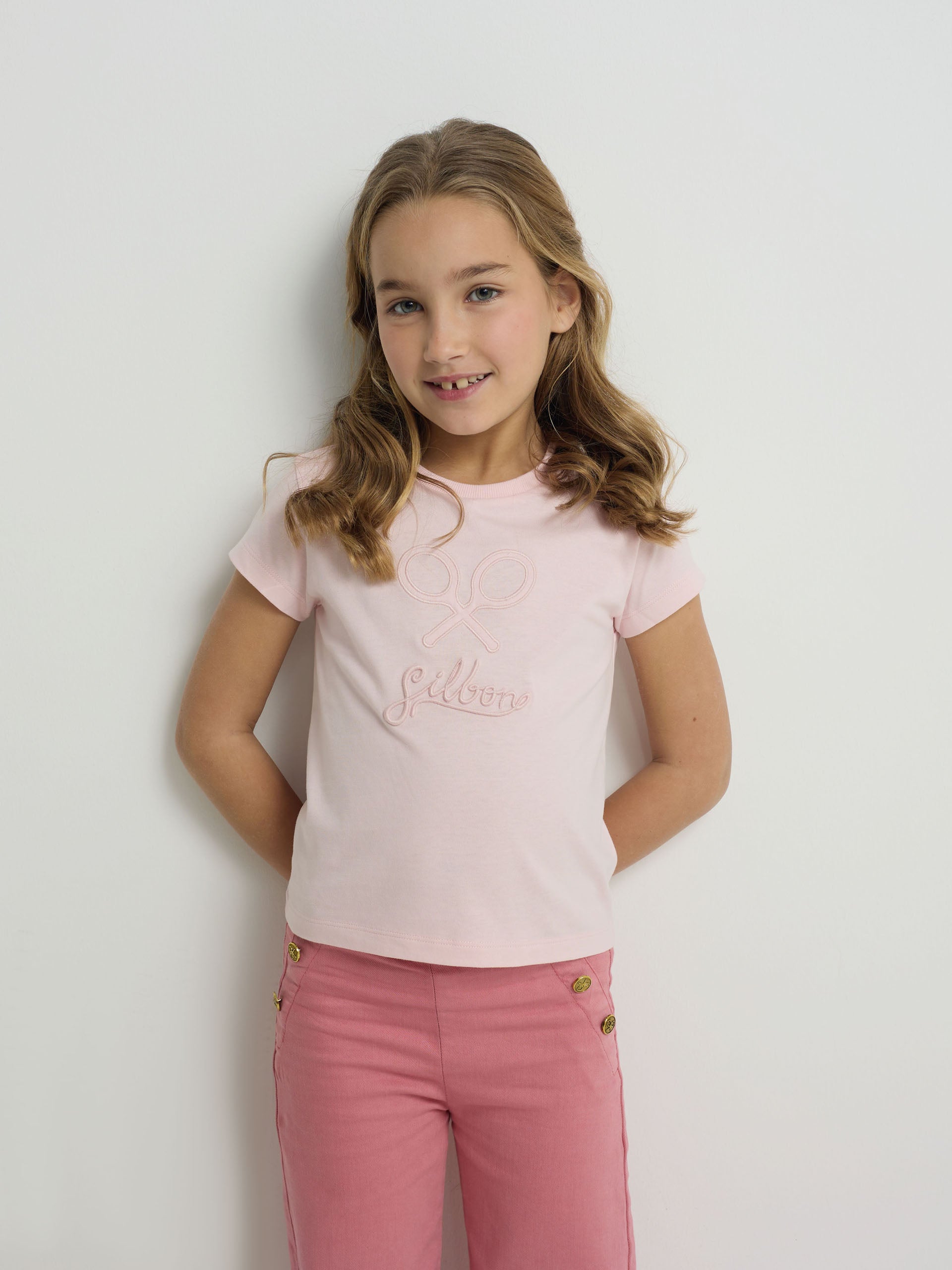 T-shirt rose classique pour fille