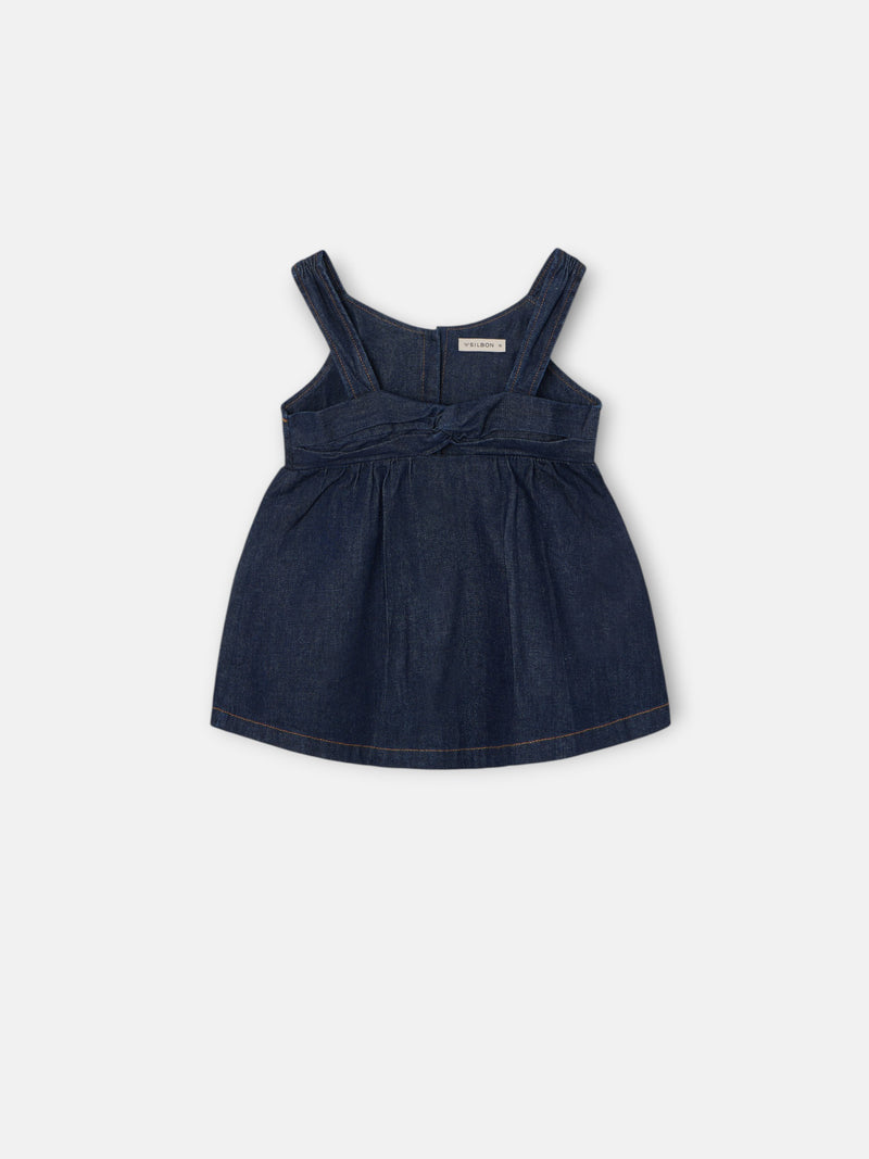 Top girl denim azul