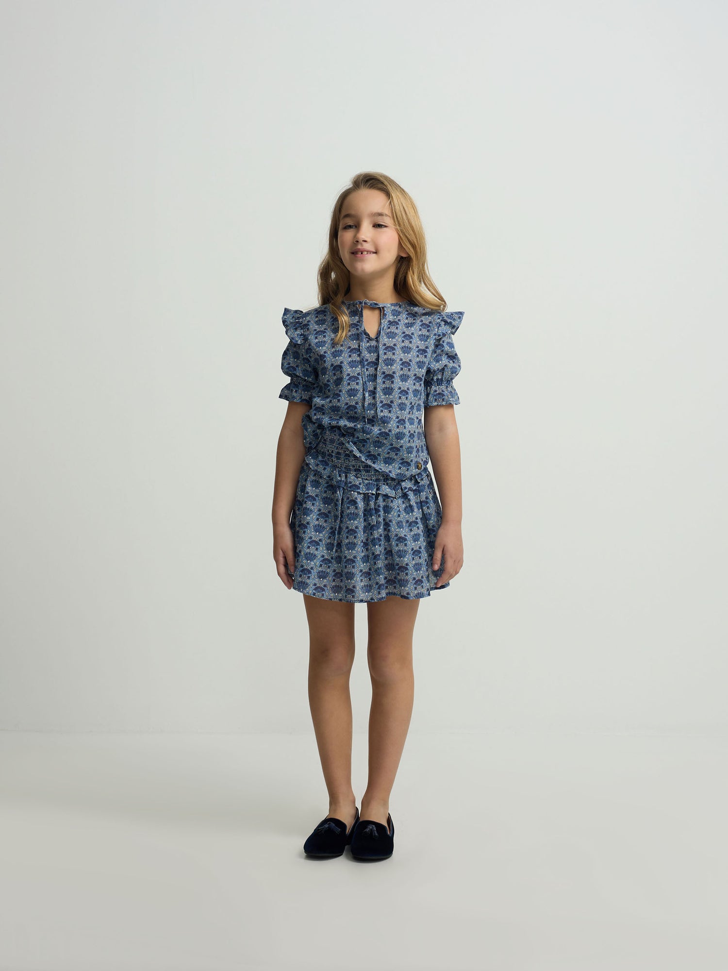 Falda girl estampado azul