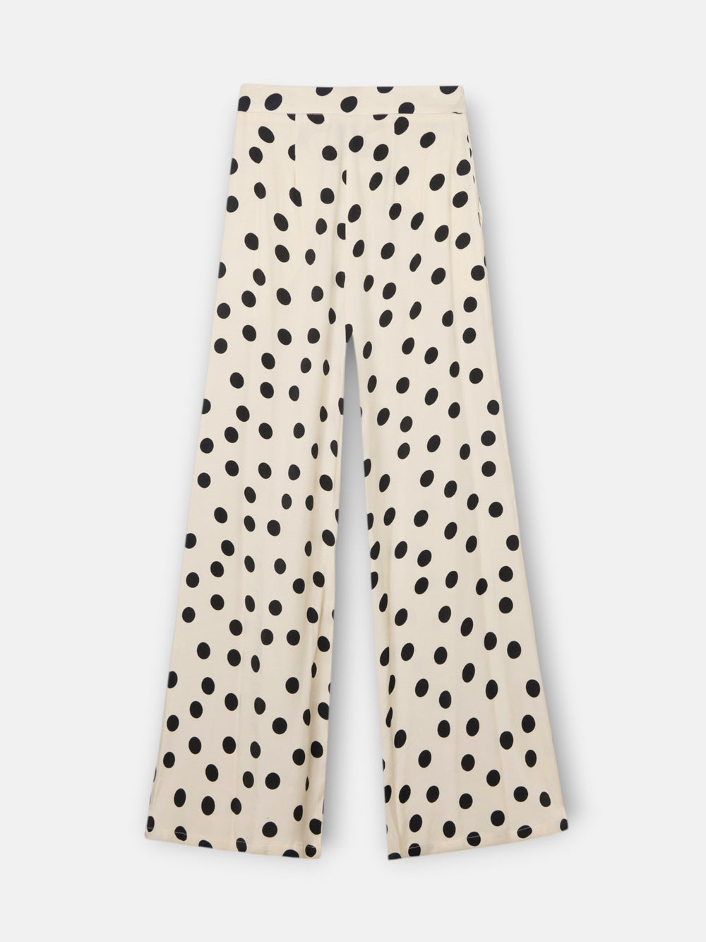 Black polka dot palazzo dress pants