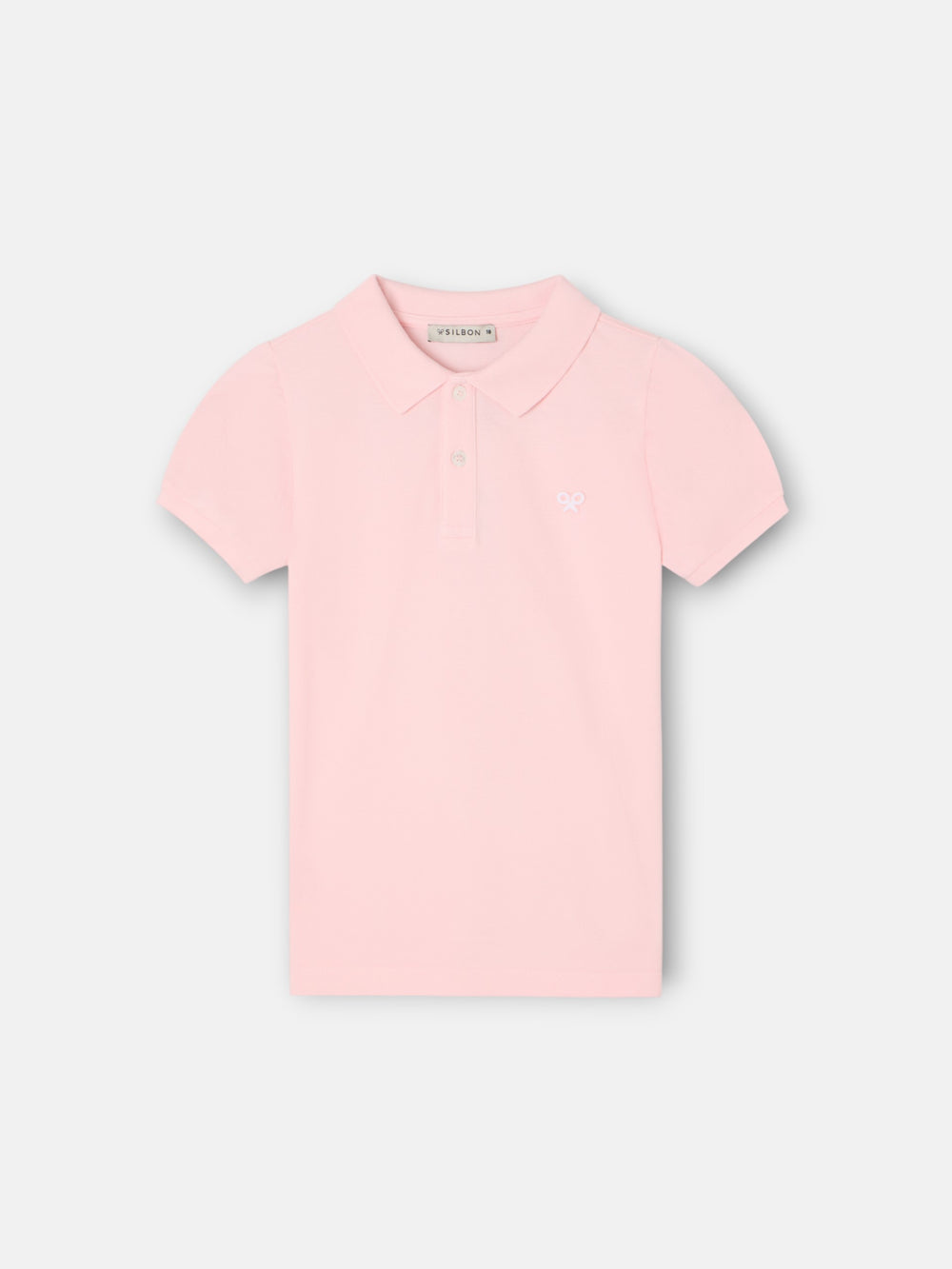 Polo girl manga abullonada rosa claro