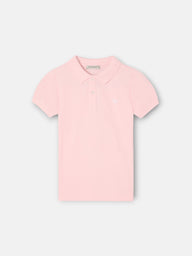 Light pink puff sleeve girl polo