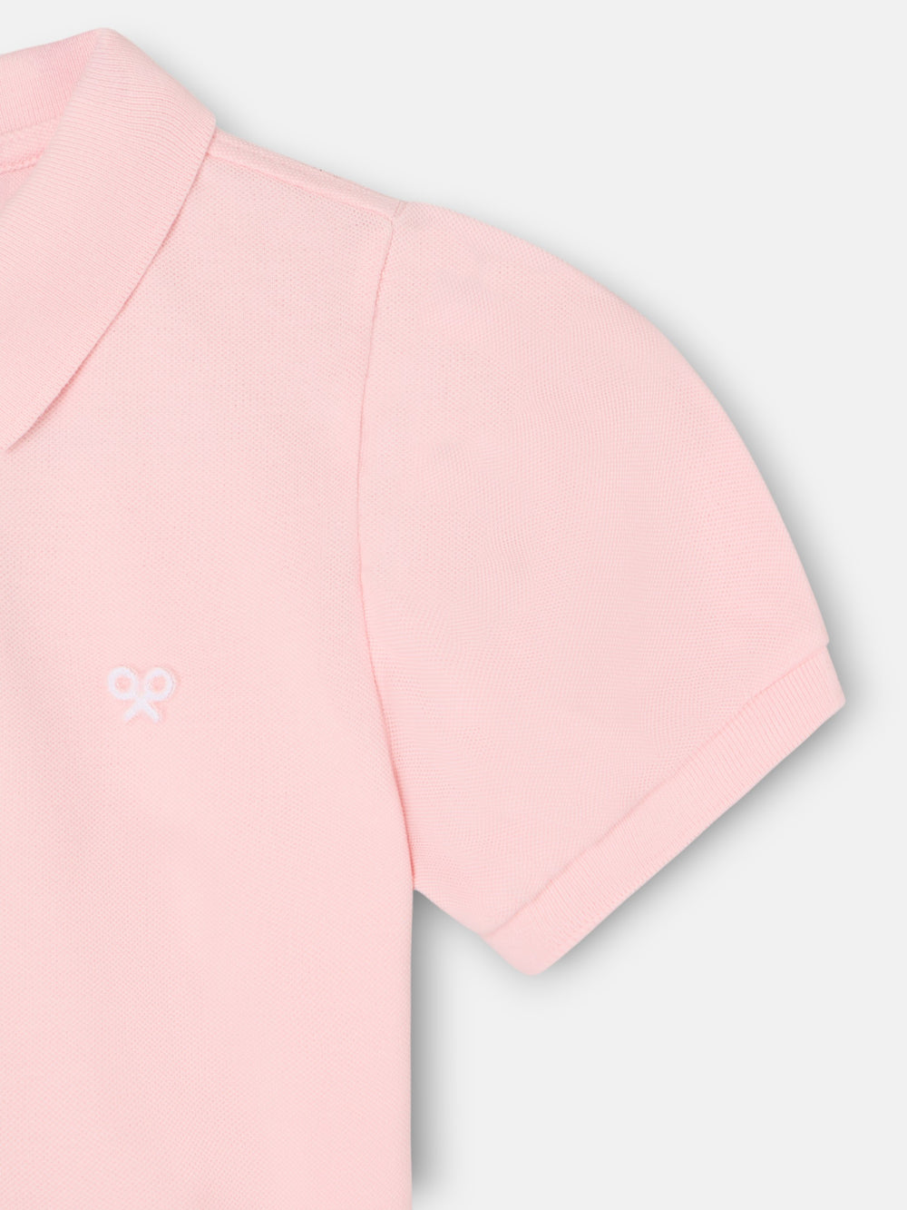 Polo girl manga abullonada rosa claro