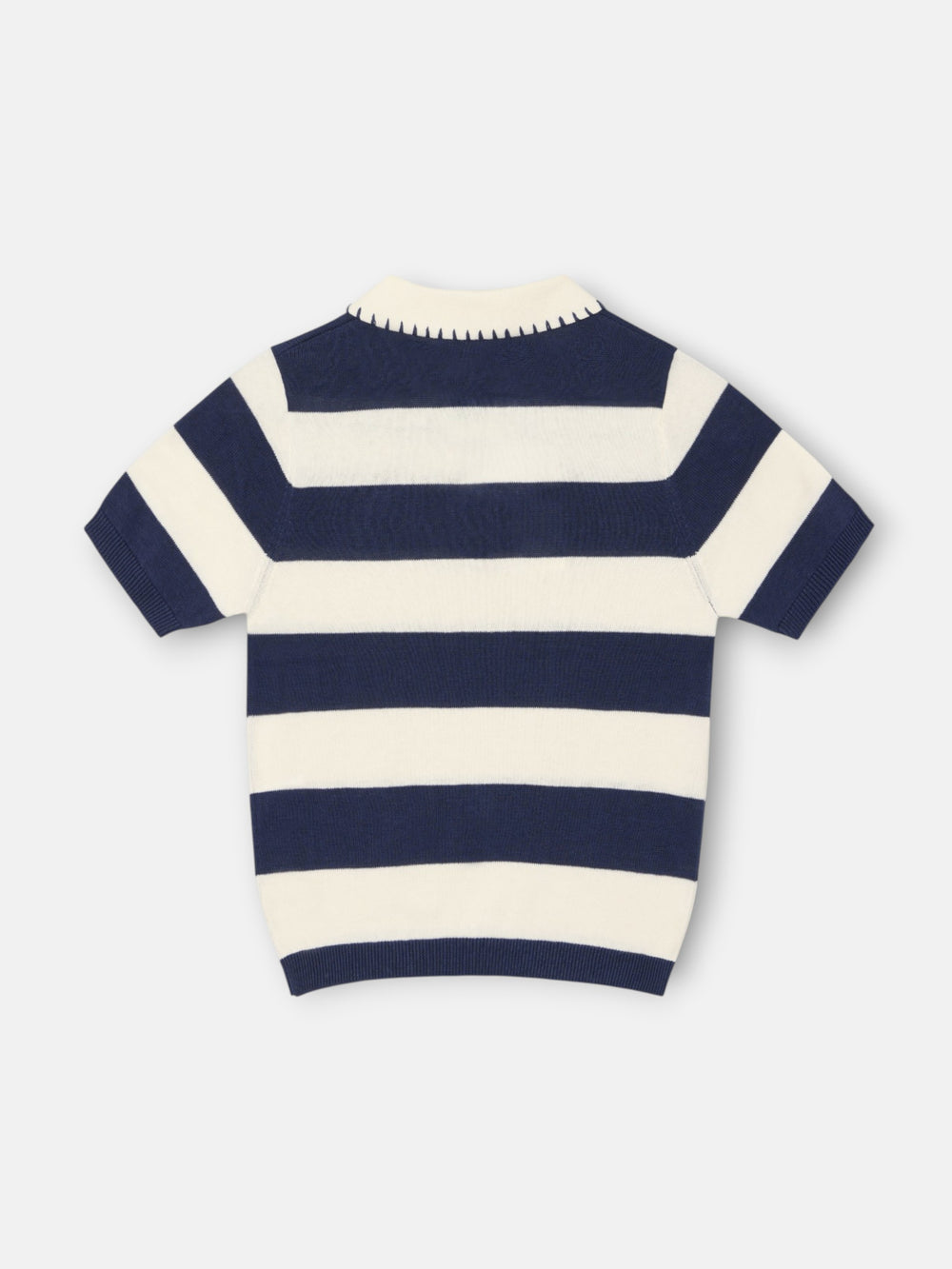 Polo girl punto manga corta azul y blanco