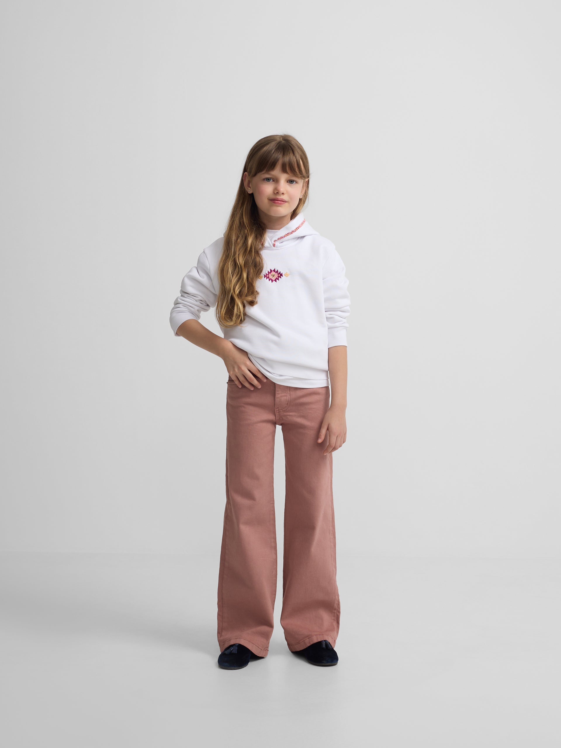 Sudadera girl capucha raqueta etnica blanca