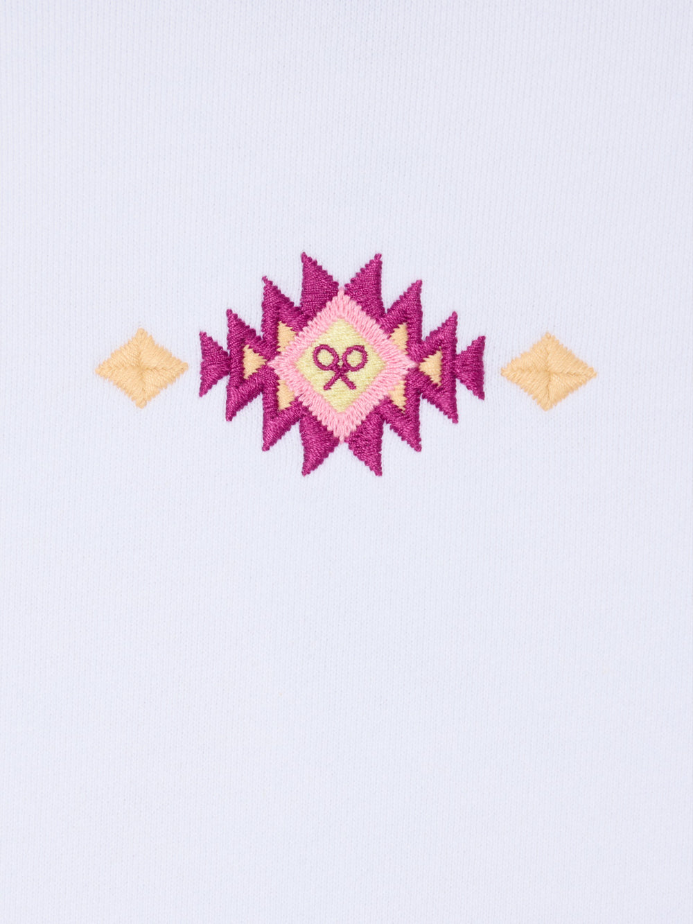 Girl's white ethnic racket hooded sweatshirt