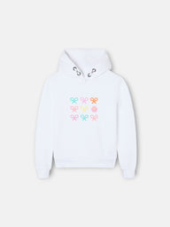 Sweat-shirt fille raquettes smile blanc