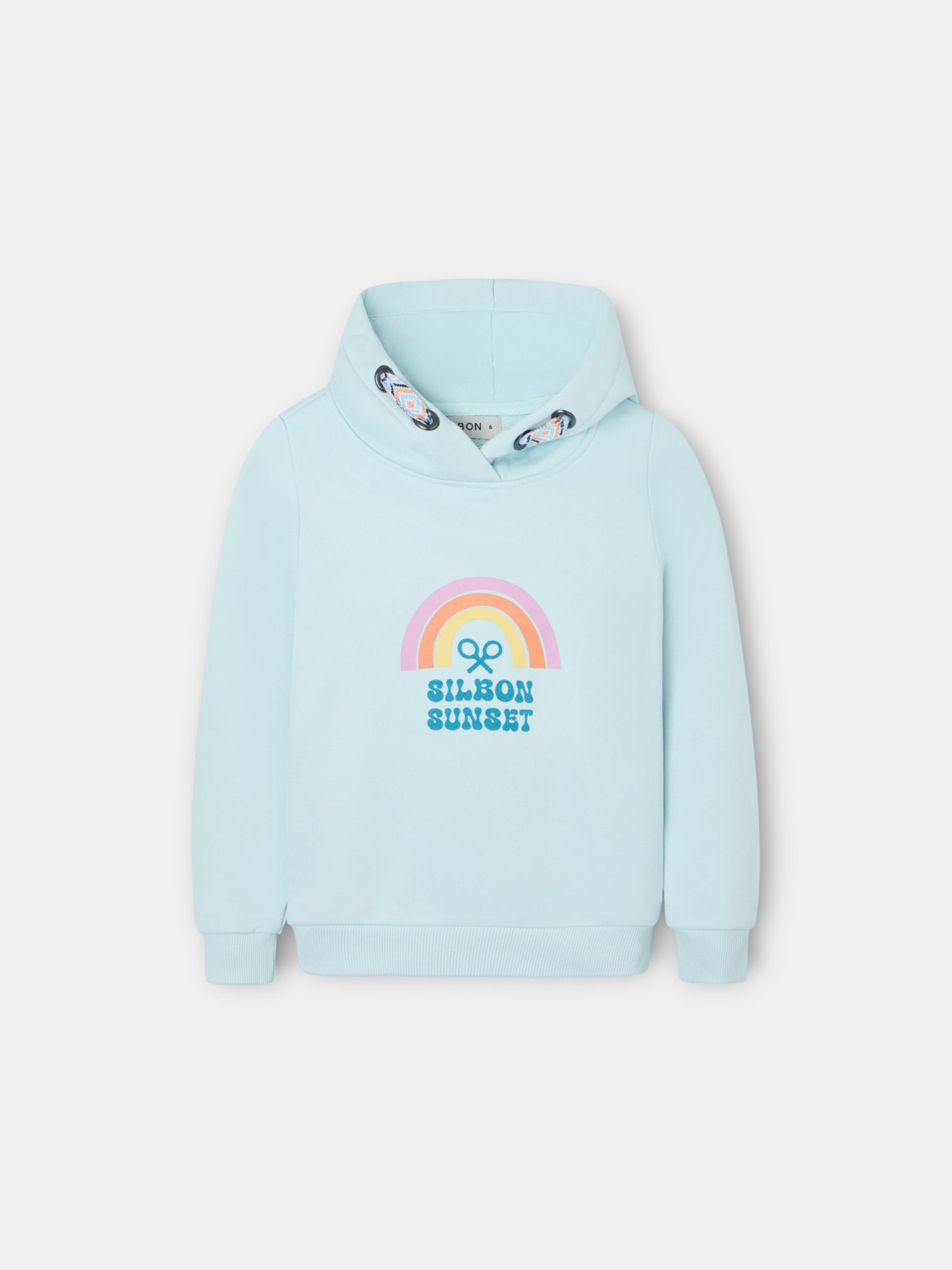 Silbon Sunset Light Blue Hooded Sweatshirt for Girls