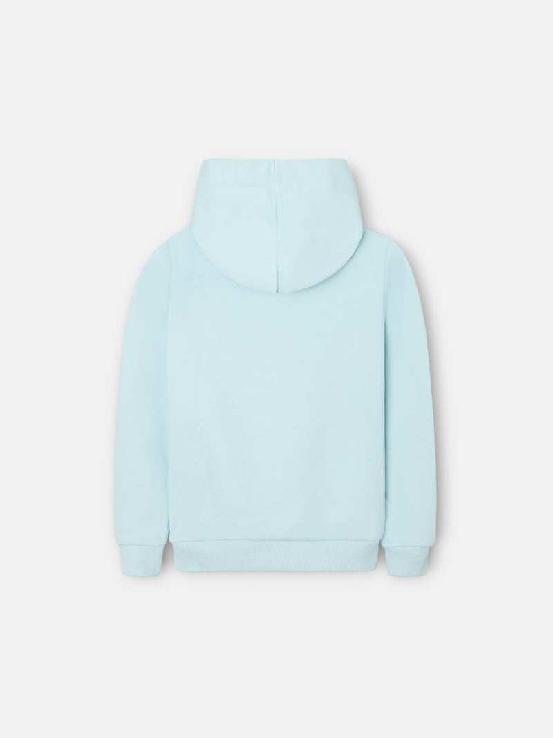 Sweat à capuche fille Silbon Sunset bleu ciel