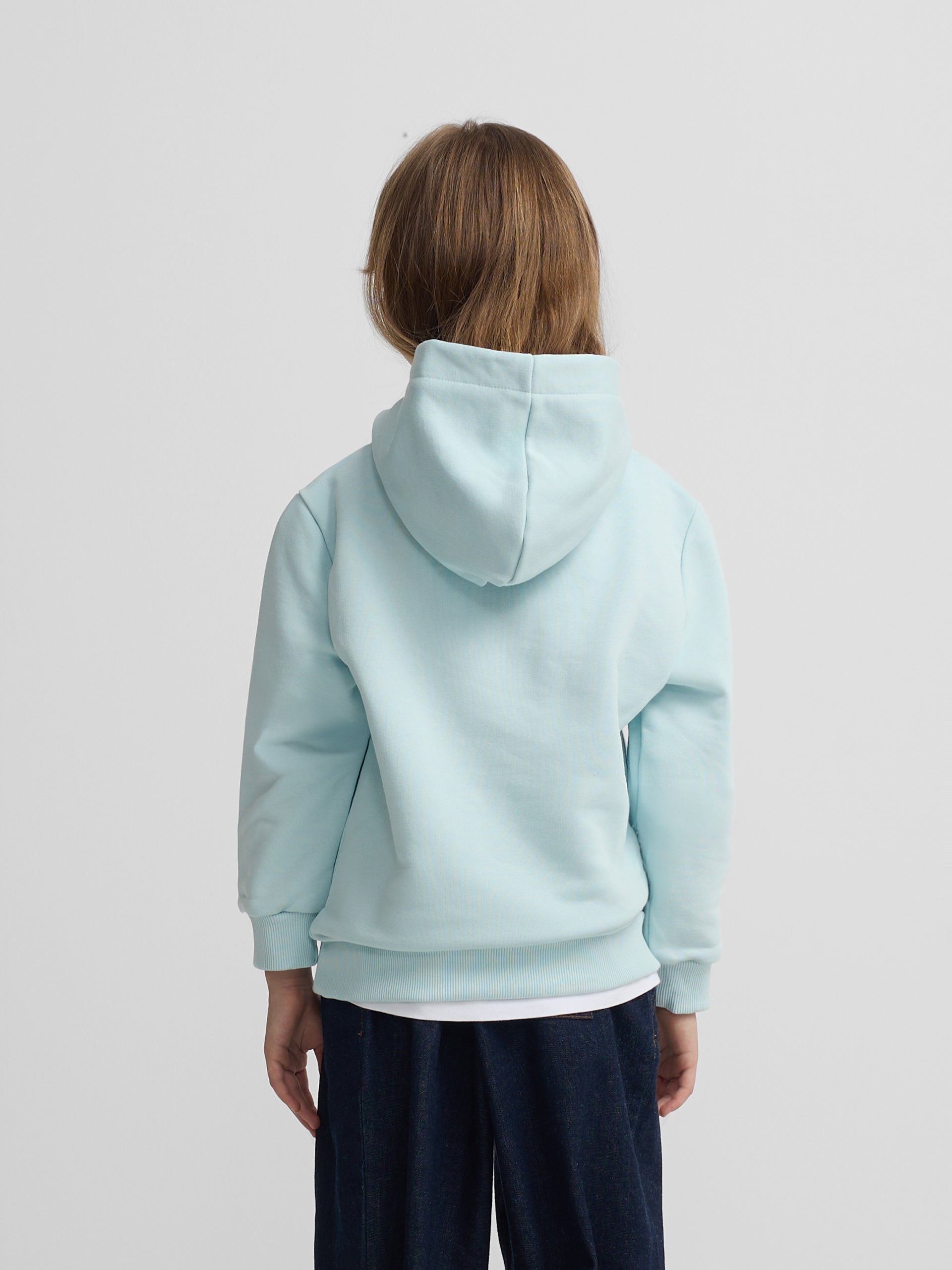 Silbon Sunset Light Blue Hooded Sweatshirt for Girls