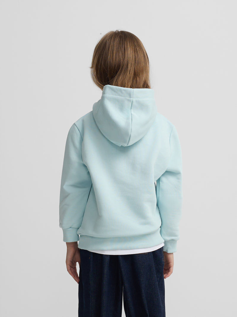 Sweat à capuche fille Silbon Sunset bleu ciel