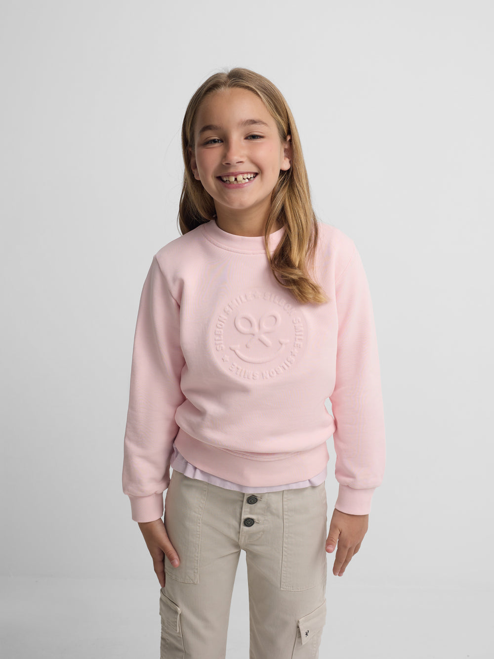 Sudadera girl smile rosa
