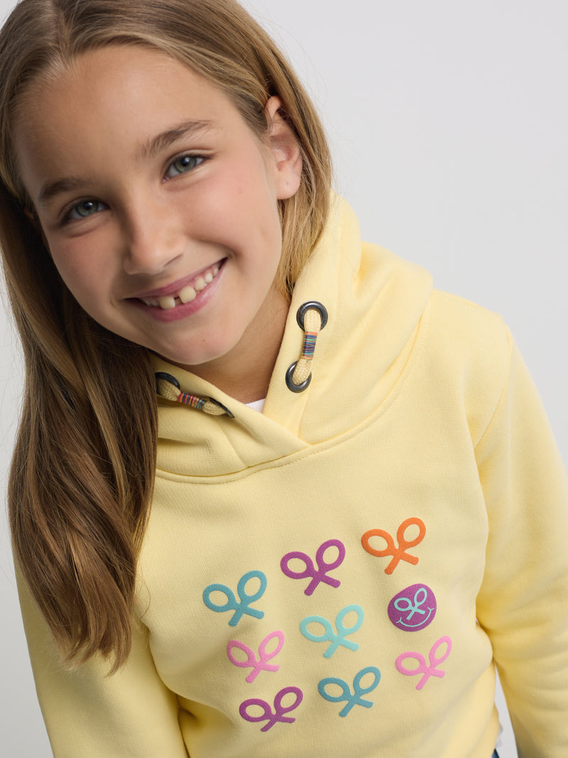 Sweat-shirt fille raquettes multicolores jaune