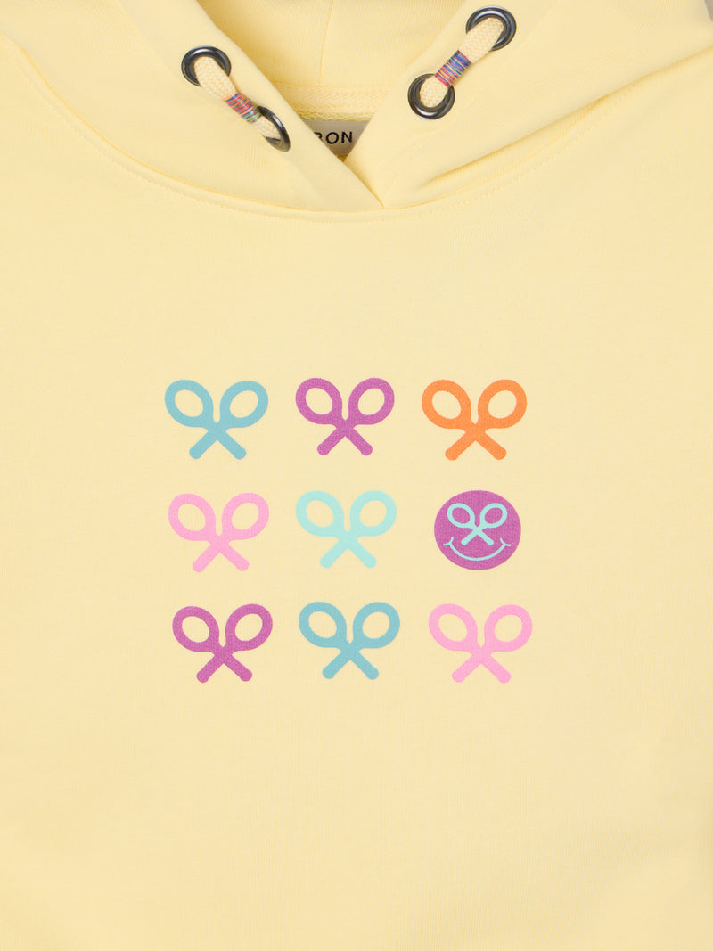 Sweat-shirt fille raquettes multicolores jaune