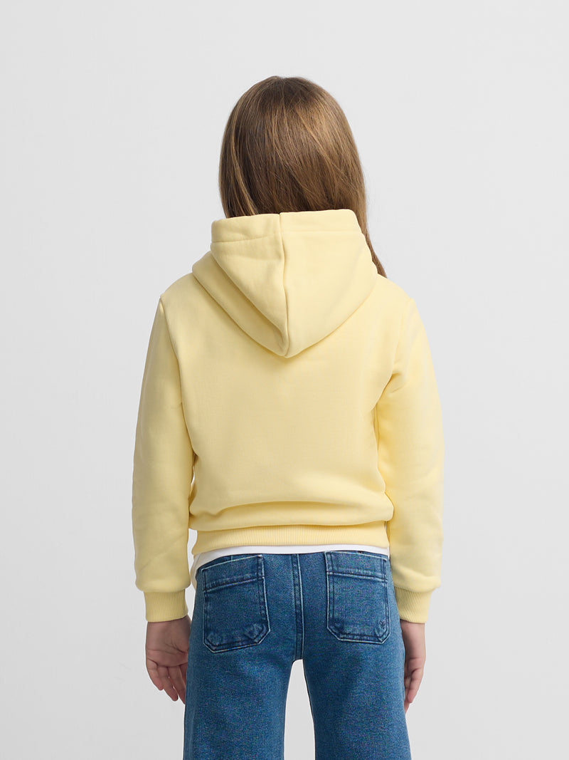 Sweat-shirt fille raquettes multicolores jaune