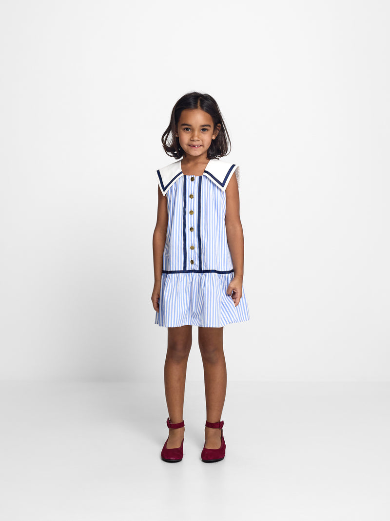 Vestido girl marinero rayas azules