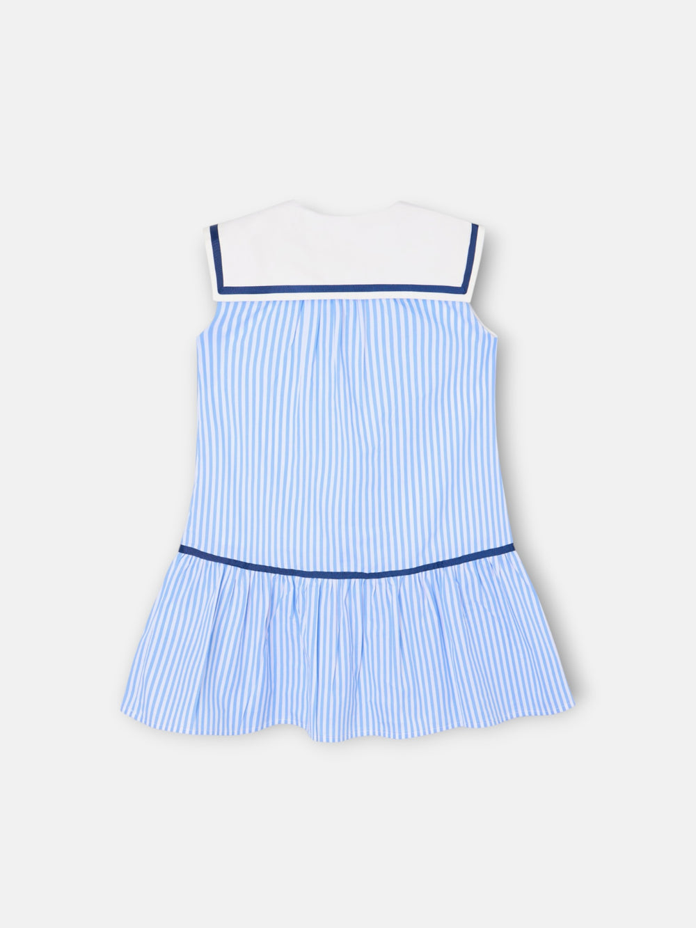 Sailor girl dress with blue stripes