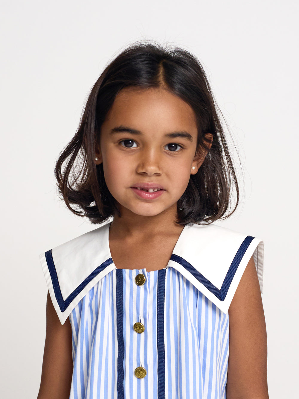 Girl's sailor dress with blue stripes